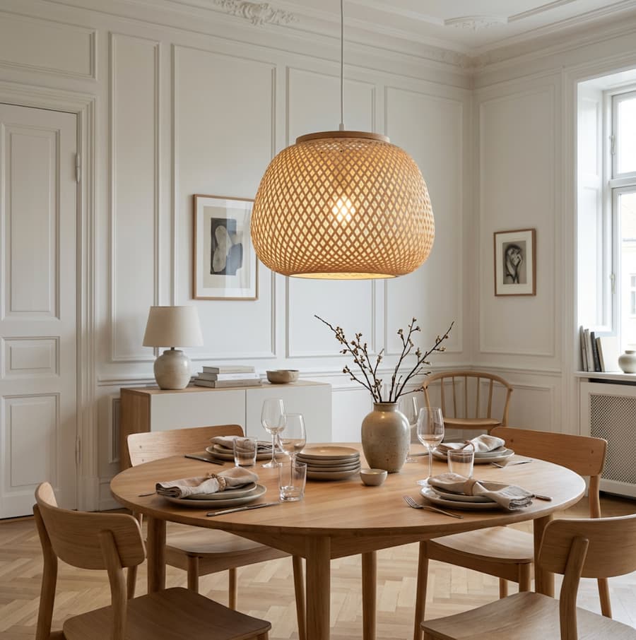 Bambus loftlampe
