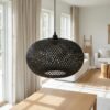 Stor sort bambus lampe - Ø45xH35 cm Stor sort bambus lampe - Ø45xH35 cm