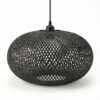 Stor sort bambus lampe - Ø45xH35 cm Stor sort bambus lampe - Ø45xH35 cm